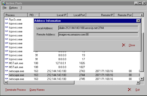 Active Ports 1.4 - Portscanner - free download